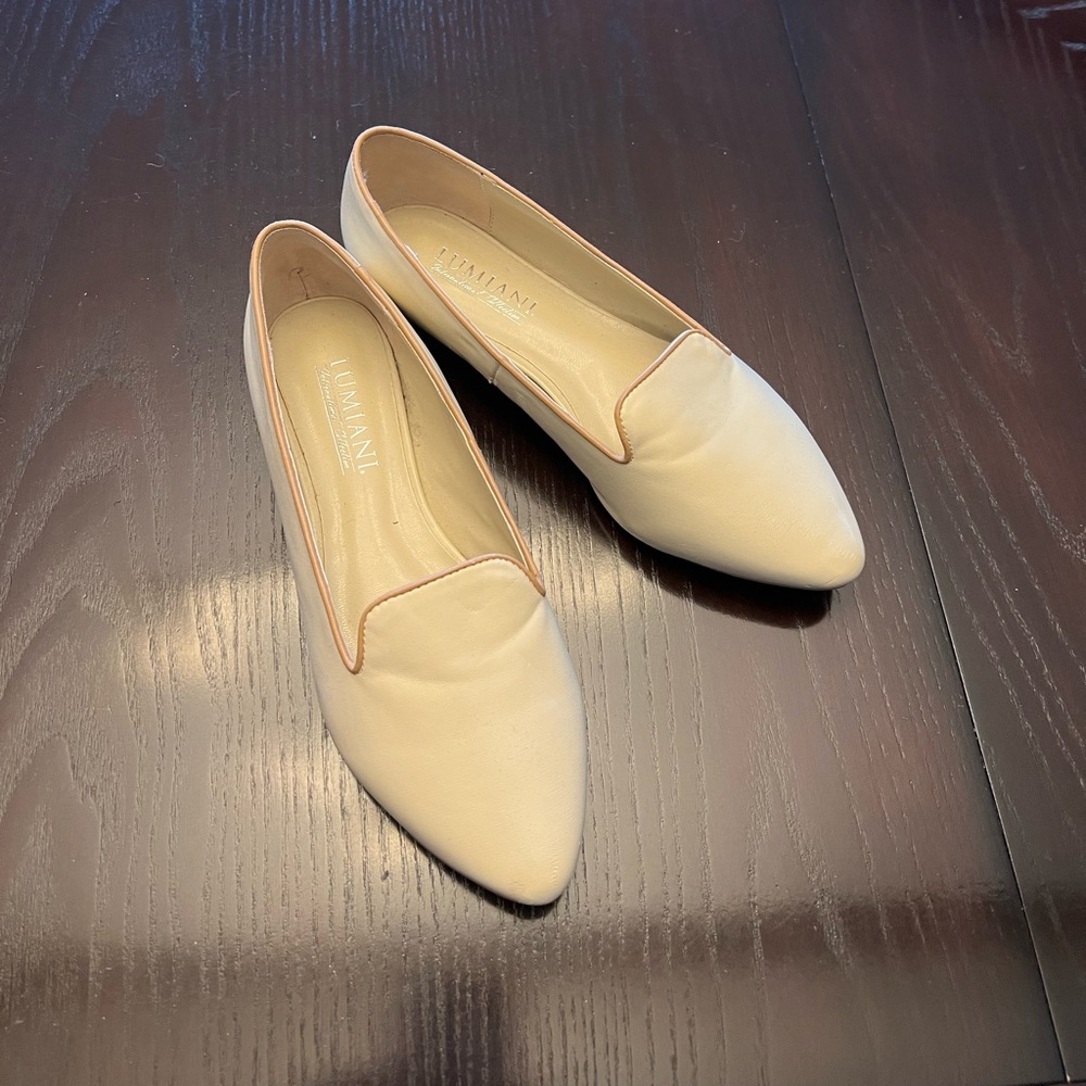 Tan leather loafers size 8.